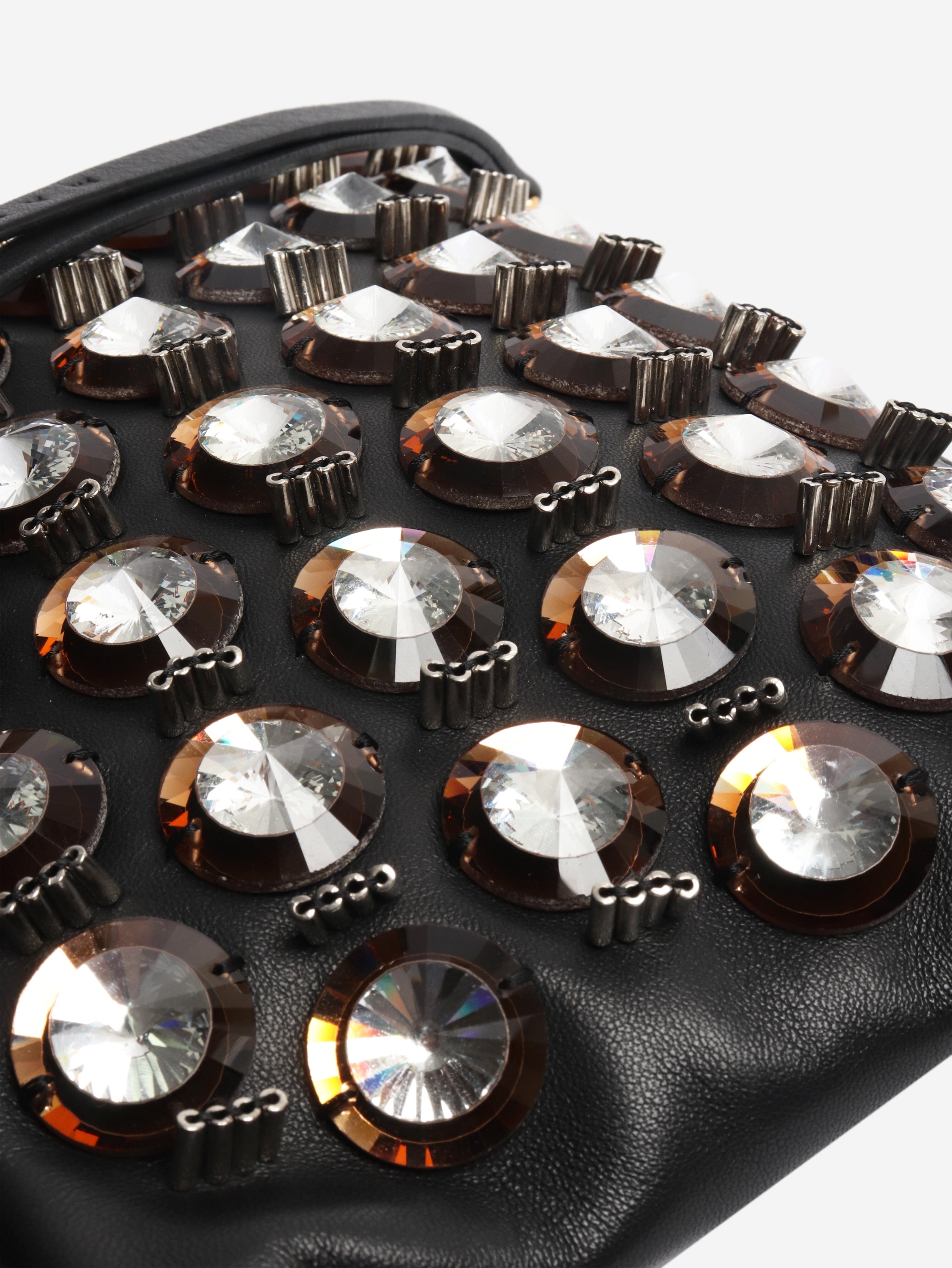 Black embellished leather clutch Clutch bags Marni 