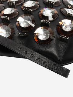 Black embellished leather clutch Clutch bags Marni 