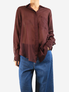 Purple sheer cotton and silk blend shirt - size UK 14 Tops Forte Forte 
