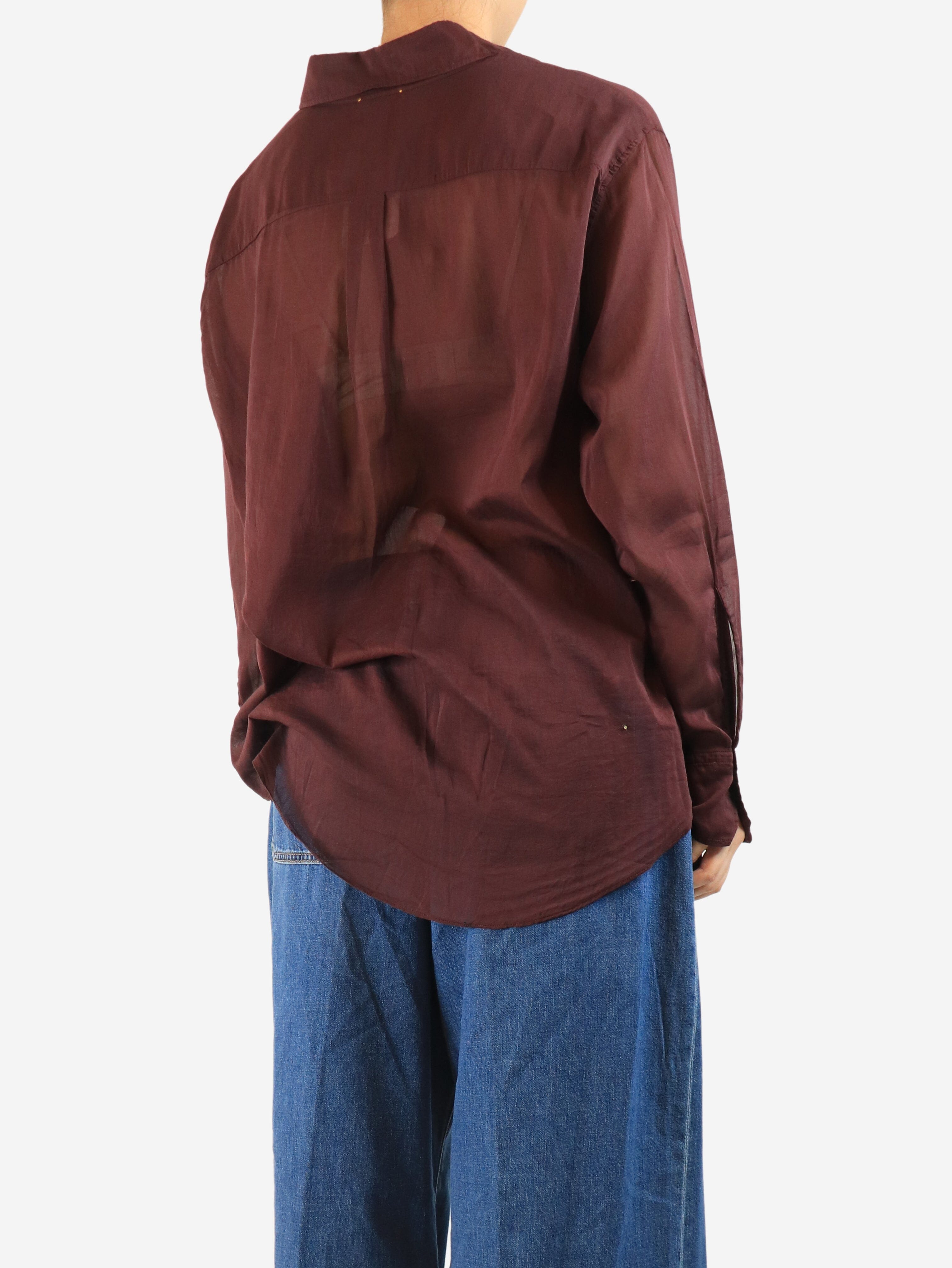 Purple sheer cotton and silk blend shirt - size UK 14 Tops Forte Forte 