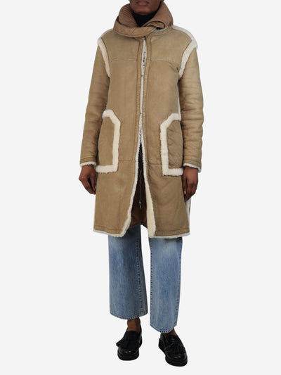 Beige Cotoneaster shearling coat - size XS Coats & Jackets Moncler 