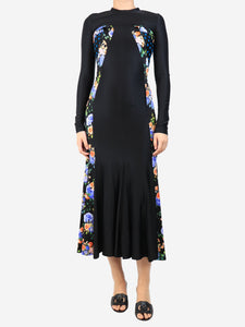 Paco Rabanne Black printed midi dress - size UK 8
