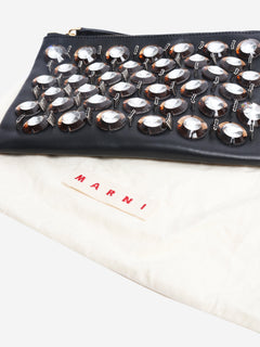 Black embellished leather clutch Clutch bags Marni 
