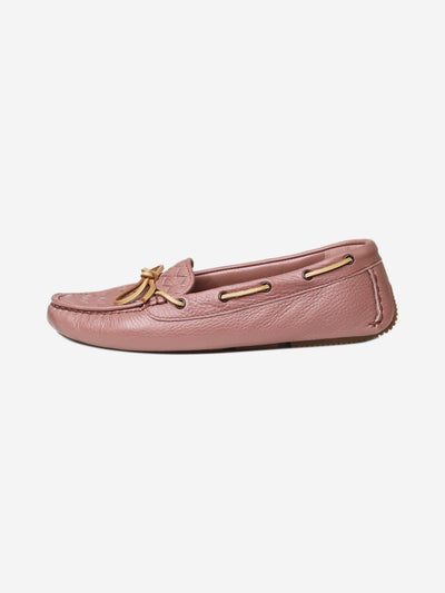 Dusty pink Intrecciato leather boat shoes - size EU 37 Flat Shoes Bottega Veneta 