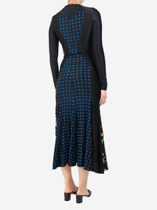 Paco Rabanne Black printed midi dress - size UK 8