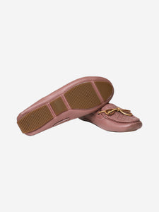Bottega Veneta Dusty pink Intrecciato leather boat shoes - size EU 37