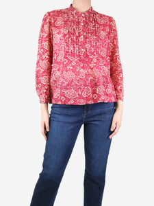 Isabel Marant Etoile Red cotton printed blouse - size UK 12