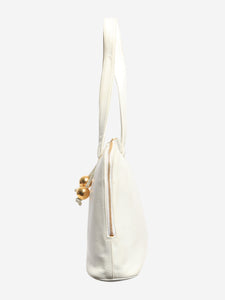 Chanel White enlarged logo shoulder bag