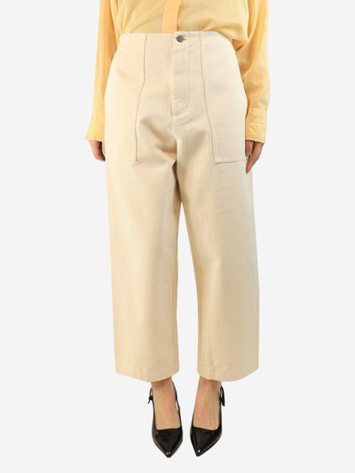 Cream wide-leg jeans - size UK 12 Denim Masscob 