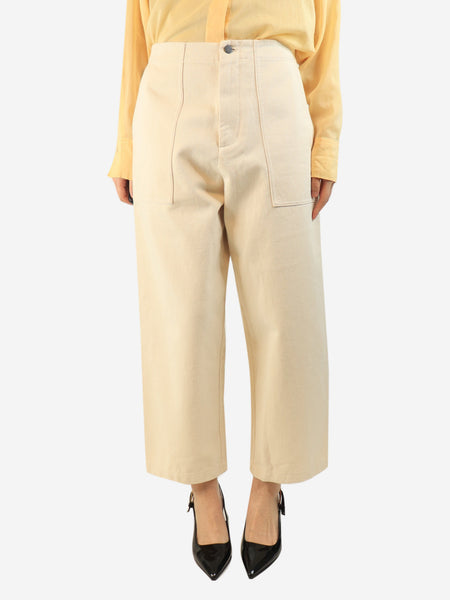 Cream wide-leg jeans - size UK 12 product image