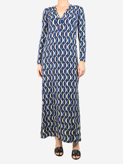 Blue printed kaftan - size UK 10 Dresses Siyu 