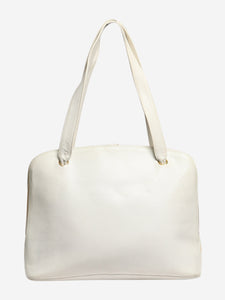 Chanel White enlarged logo shoulder bag