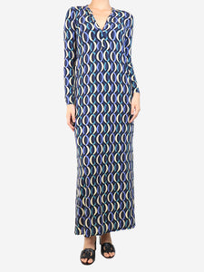 Siyu Blue printed kaftan - size UK 10
