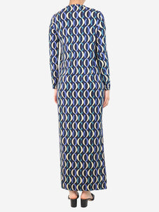Siyu Blue printed kaftan - size UK 10