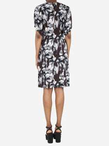 Marni Brown floral printed midi dress - size UK 6