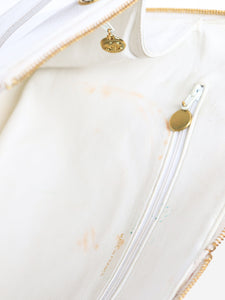 Chanel White enlarged logo shoulder bag