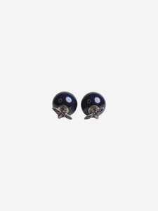 Christian Dior Navy Butterfly tribal earrings