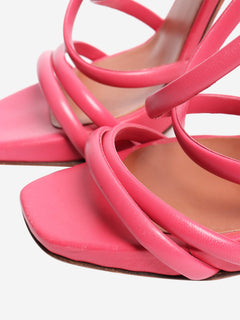Pink leather strappy sandals - size EU 38.5 Heels Philosophy 