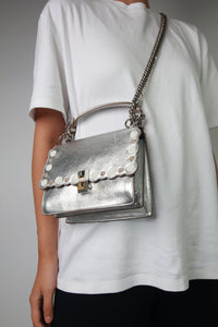 Fendi Silver studded Kan i cross-body bag