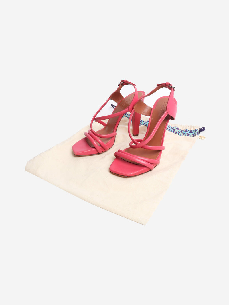Pink leather strappy sandals - size EU 38.5 Heels Philosophy 