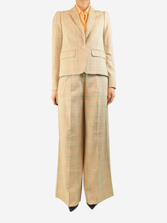Beige houndstooth blazer and trousers set - size UK 10 Sets ME+EM 