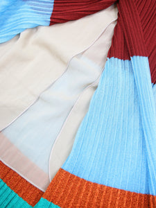 Missoni Multicoloured lurex pleated colour-block skirt - size UK 12