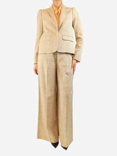 Beige houndstooth blazer and trousers set - size UK 10 Sets ME+EM 