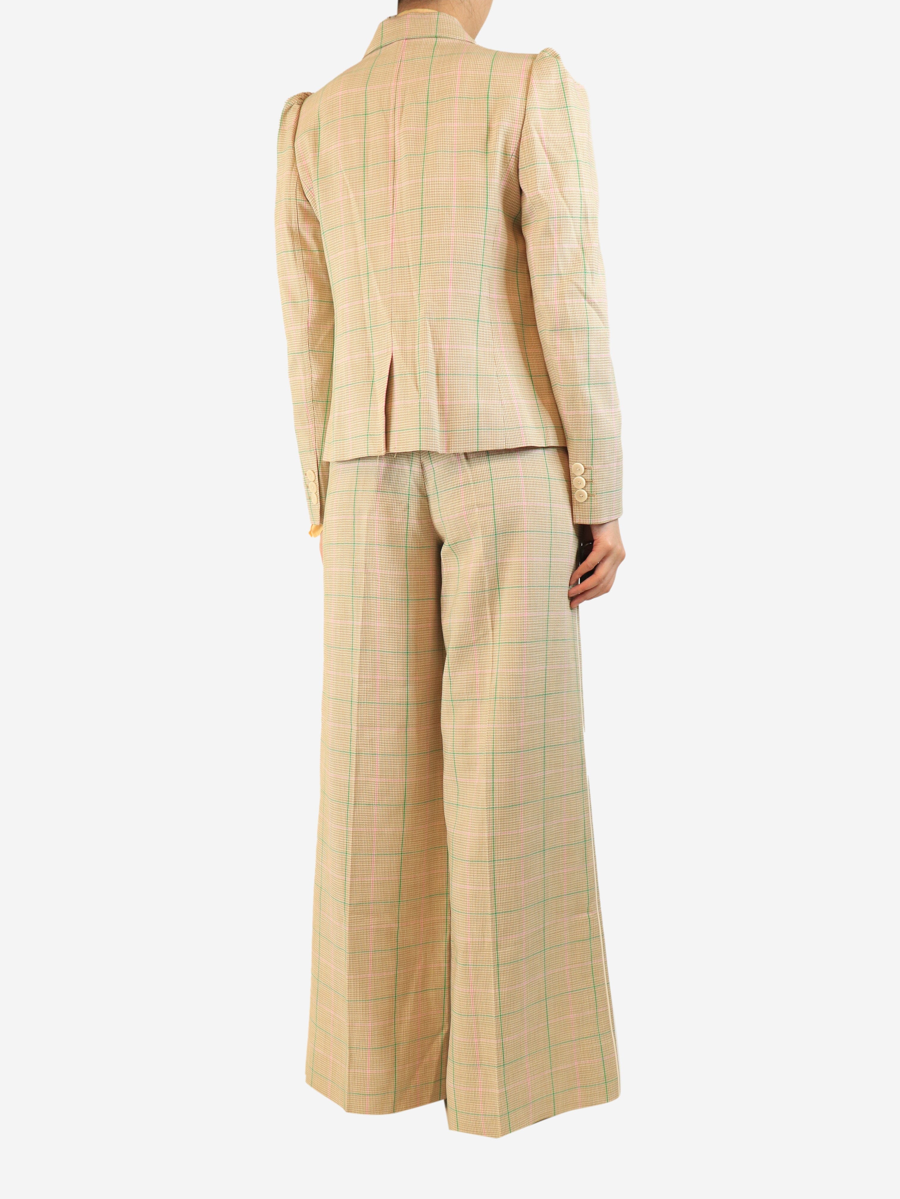 Beige houndstooth blazer and trousers set - size UK 10 Sets ME+EM 