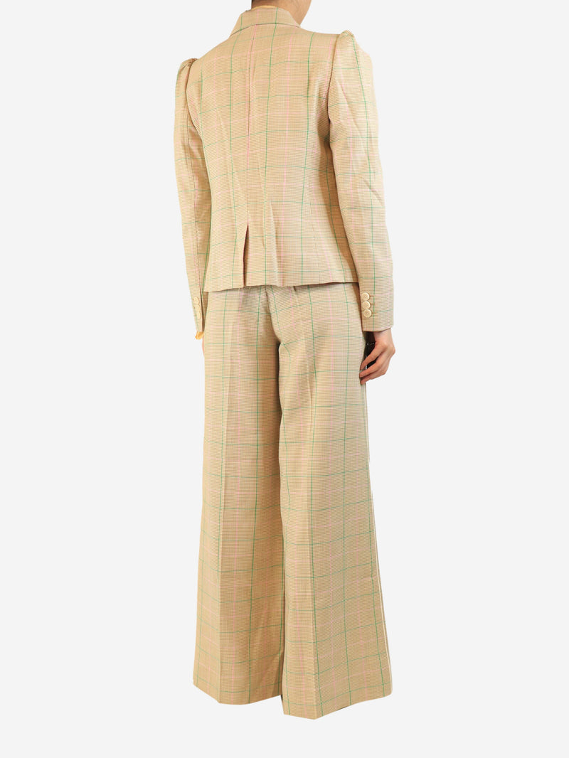 Beige houndstooth blazer and trousers set - size UK 10 Sets ME+EM 