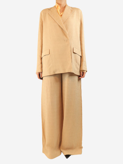 Beige textured relax fit suit - size UK 8 Sets Joseph 