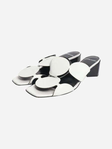 White leather cutout mules - size EU 38.5 alternate image