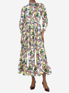 Borgo De Nor Multi floral-printed midi shirt dress - size UK 6