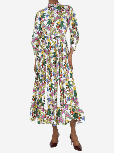 Multi floral-printed midi shirt dress - size UK 6 Dresses Borgo De Nor 