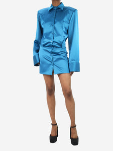 The Attico Blue poplin mini shirt dress - size IT 38
