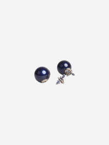 Christian Dior Navy Butterfly tribal earrings