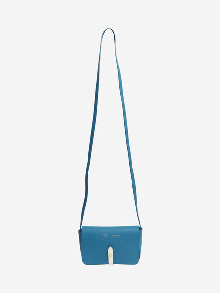 Blue leather strap clutch bag alternate image
