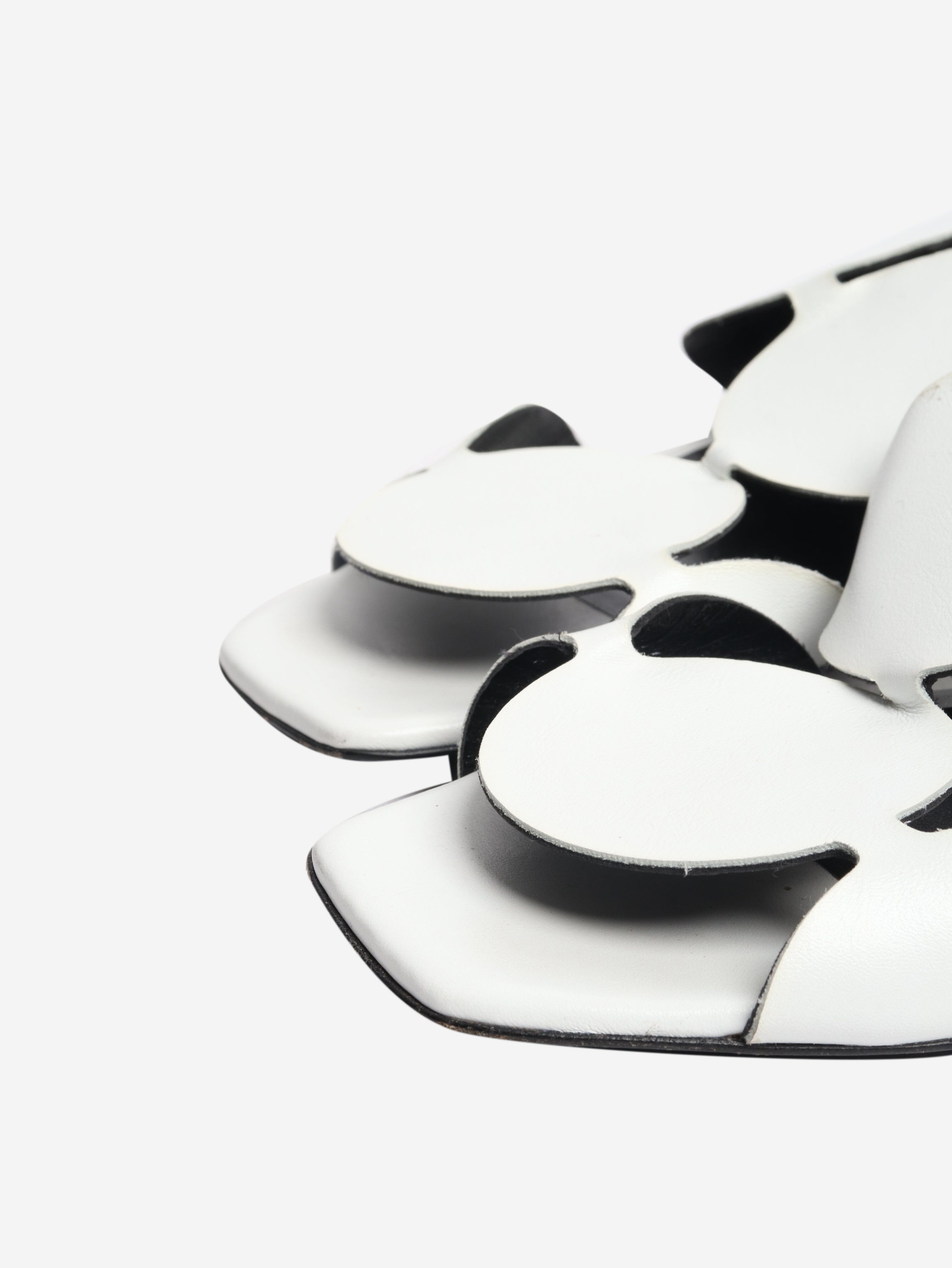 White leather cutout mules - size EU 38.5 Heels Pierre Hardy 