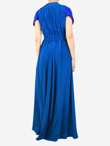 Peter Pilotto Teal tasseled colour-block maxi dress - size UK 8