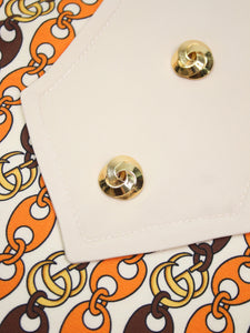 Gucci Cream sleeveless chain printed dress - size UK 8