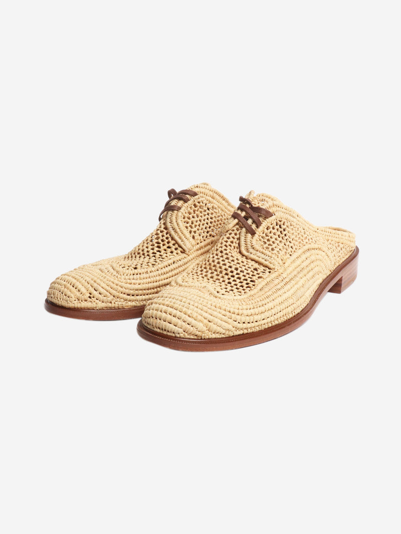 Neutral raffia woven mules - size EU 39 Flat Shoes Clergerie 