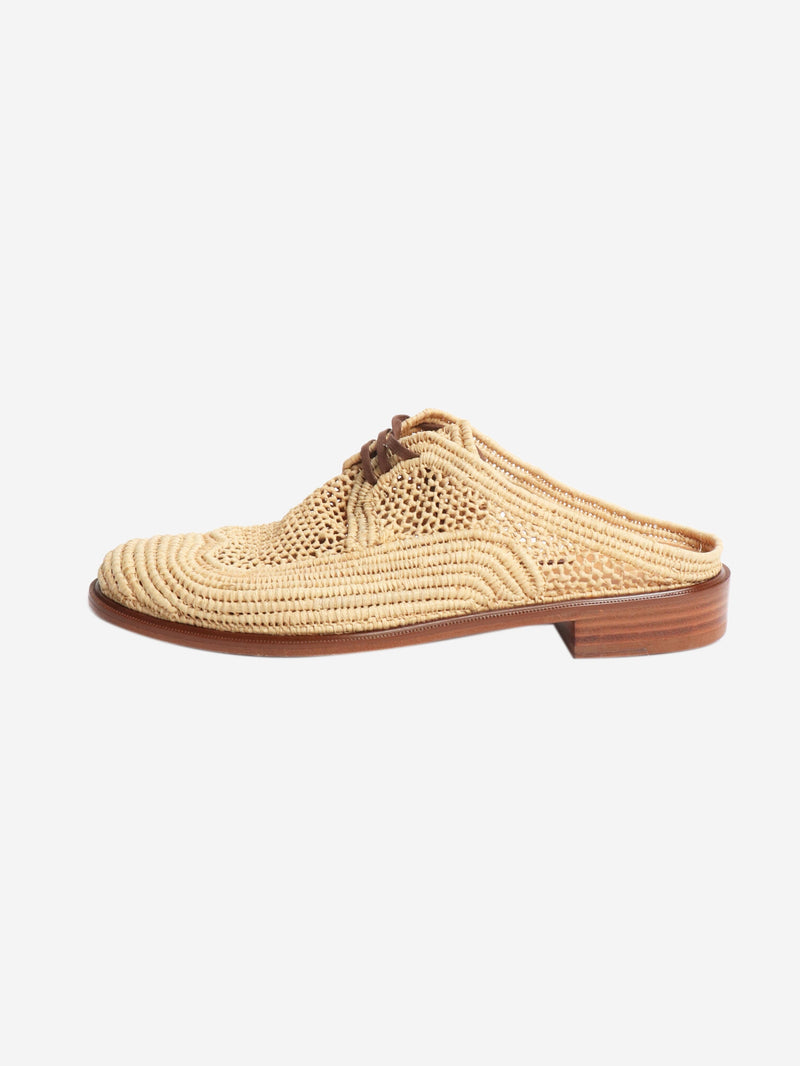 Neutral raffia woven mules - size EU 39 Flat Shoes Clergerie 