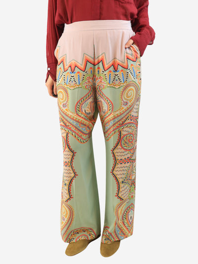 Purple paisley silk wide-leg trousers - UK 14 Trousers Etro 