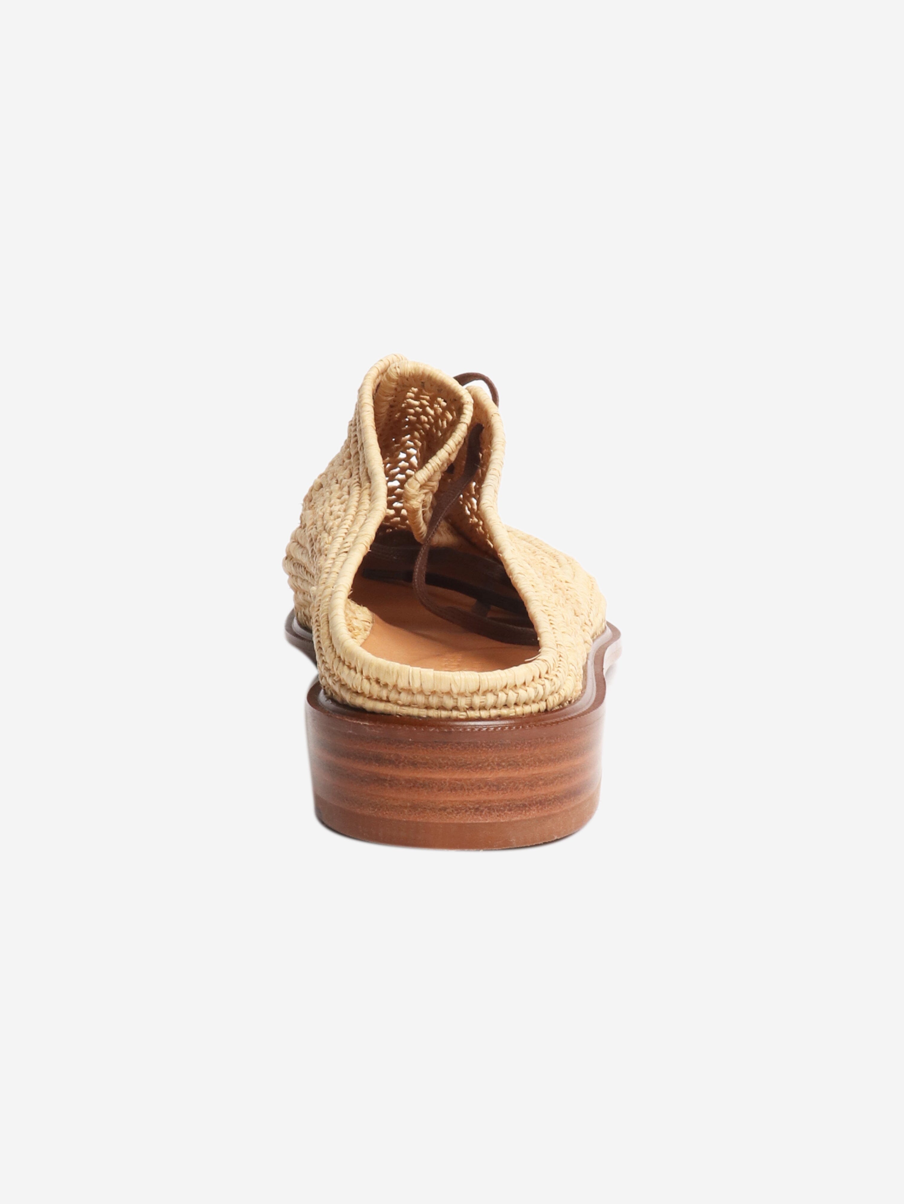 Neutral raffia woven mules - size EU 39 Flat Shoes Clergerie 