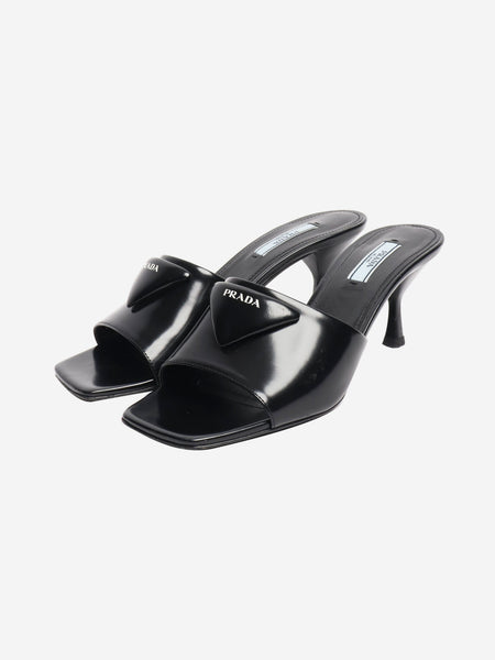 Black leather kitten heels mules - size EU 37.5 (UK 4.5) alternate image