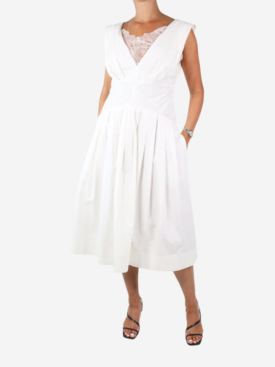 White sleeveless lace-trimmed dress - size UK 14 Dresses Philosophy 