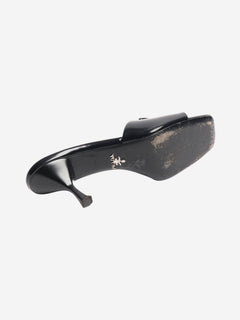 Black leather kitten heels mules - size EU 37.5 (UK 4.5) Heels Prada 