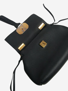 Valentino Black V-Ring leather shoulder bag