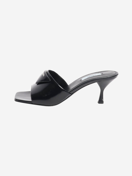 Black leather kitten heels mules - size EU 37.5 (UK 4.5) product image