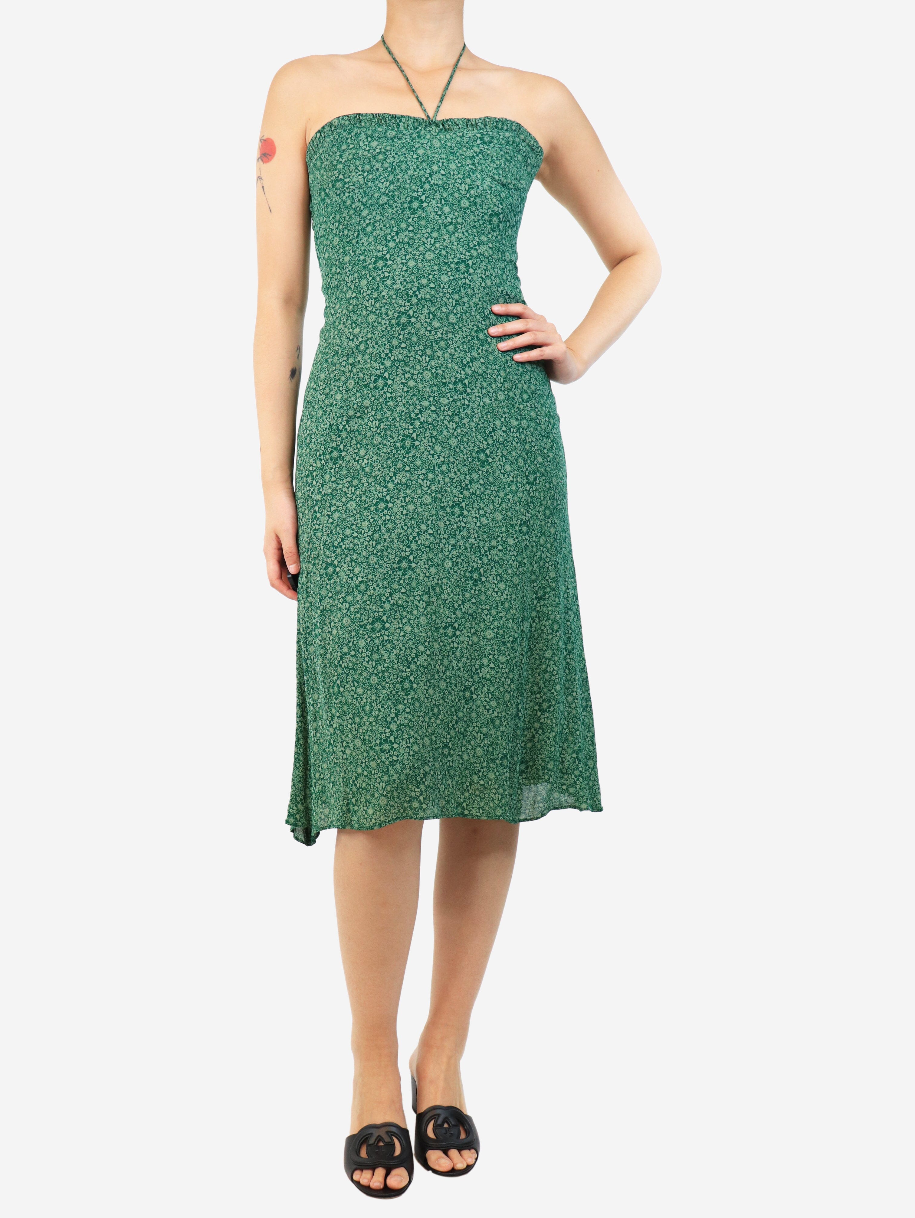 Reformation pre-owned green halterneck dress - size UK 14 | Sign of the Times Reformation pre-owned green halterneck dress - size UK 14 | Sign of the Times