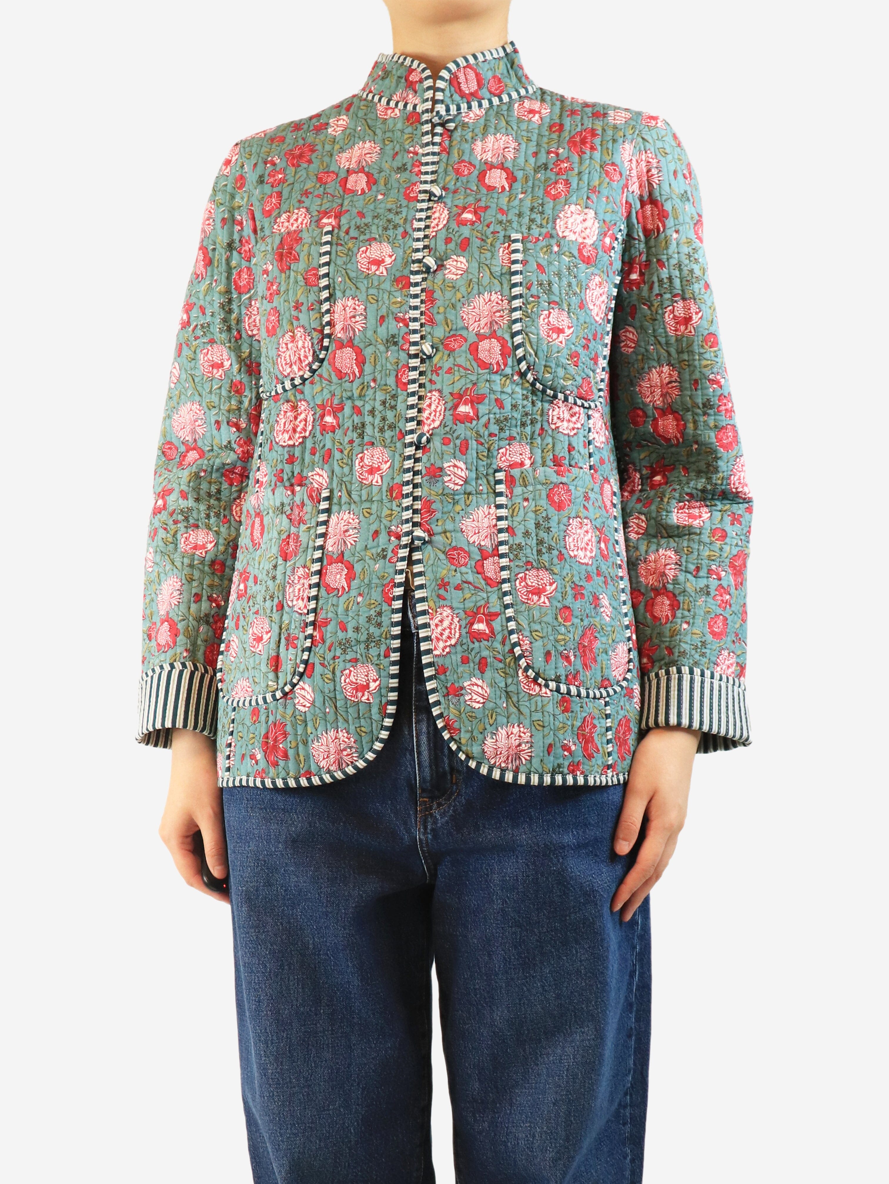 Teal Matilda quilted floral jacket - size M Coats & Jackets Maria De La Orden 